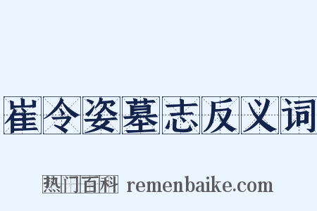 崔令姿墓志反义词是什么意思的图片